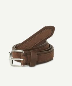 La ceinture marron bi-matière avec boucle argentée - 50-55