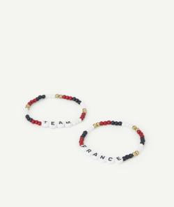 Lot de 2 bracelets en perles et message - TU