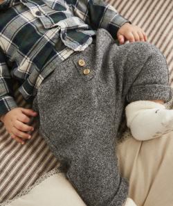 Pantalon bébé garçon coupe sarouel gris chiné - 3 M