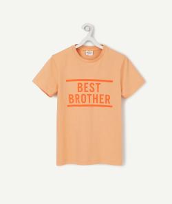 Le t-shirt orange avec message en coton biologique - 14 A