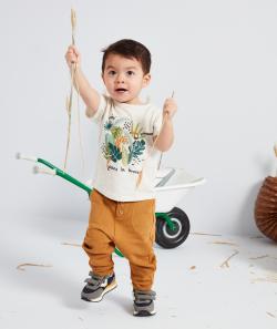 Jogging bébé garçon en fibres recyclées camel - 6 M
