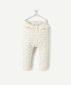 Le pantalon écru imprimé fleuri avec volants - 3 M