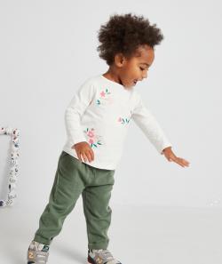 T-shirt blanc bébé fille en coton bio avec animation - 6 M