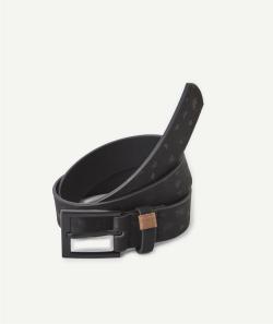 Ceinture noire avec étoiles et boucle en métal noire - 60-65