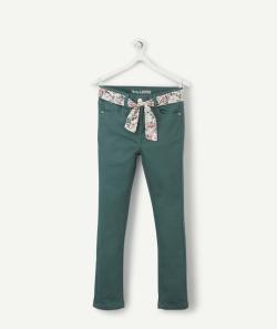 Louise le jean skinny vert avec ceinture fleurie fille - 5 A