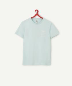 T-shirt garçon en fibres recyclées bleu thème skate - 10 A