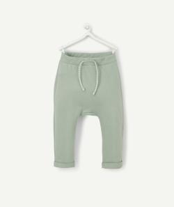 Pantalon sarouel en fibres recyclées vert bébé garçon - 9 M