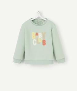 Sweat vert avec message en bouclette en fibres recyclées - 6 M