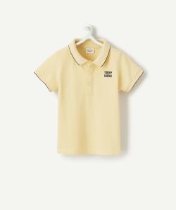 Polo bébé garçon en coton jaune avec message brodé - 9 M