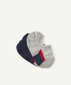 Le lot de 3 chaussettes invisibles grises et bleues - 31-34