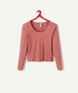 Le t-shirt ajouré rose en coton biologique - XS
