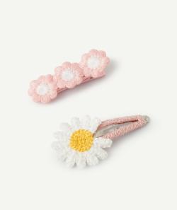 Le lot de 2 barrettes fleuries en crochet - TU