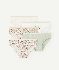Lot de 5 culottes fille en coton biologique fleuries - 5 A