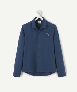 La chemise bleue en coton avec animation brodée - 14 A