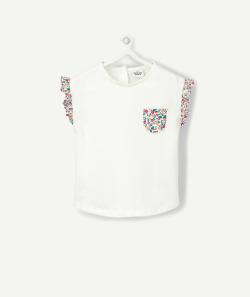 Le t-shirt blanc en coton biologique avec détails fleuris - 1 M
