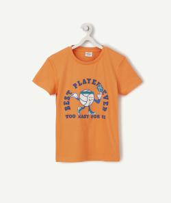 Le t-shirt orange avec animation basketball en coton biologique - 2 A