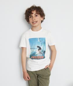 Le t-shirt blanc avec photo de surf en fibres recyclées - 6 A