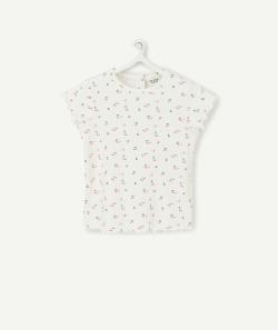 Le t-shirt blanc en coton biologique avec imprimé cerises - 6 M