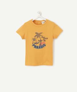 Le t-shirt orange avec paresseux en coton biologique - 9 M