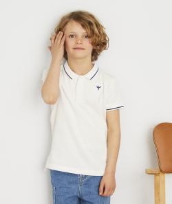 Le polo blanc et bleu avec animation sur le coeur - 2 A
