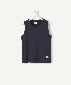 Le débardeur bleu marine côtelé en coton biologique - 3 A