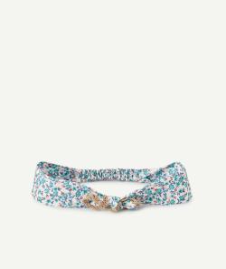 Le bandeau fleuri vert avec noeud couleur dorée - 12-18 M