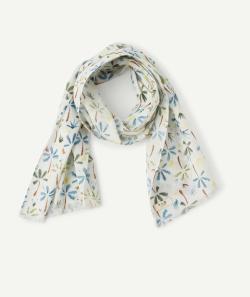 Le foulard blanc avec imprimé palmiers - TU