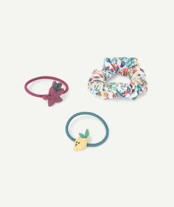 Le lot de 3 élastiques unis et fleuri - TU