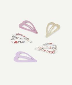 Le lot de 5 barettes en forme de coeur - TU