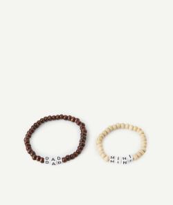 Le lot de 2 bracelets à perles rondes et message - TU