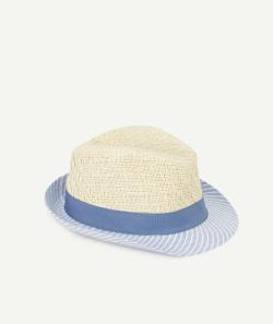 Le chapeau trilby en paille avec rayures - 43