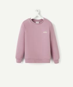 Sweat fille violet avec message brodé sur le cœur - 5 A