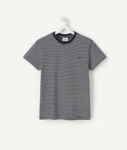 T-shirt garçon en coton rayé bleu et blanc - 5 A