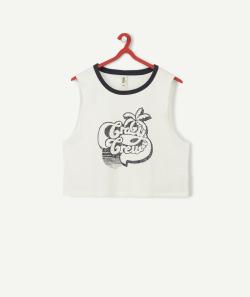 Le t-shirt sans manches en coton biologique avec message - M