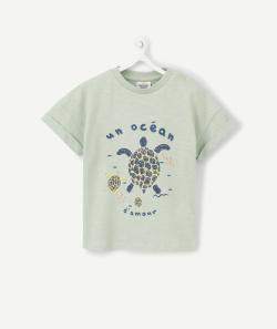 T-shirt vert en coton bio motifs tortues bébé garçon - 6 M