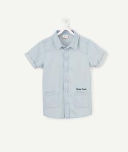 Chemise garçon à manches courtes en denim less water - 8 A