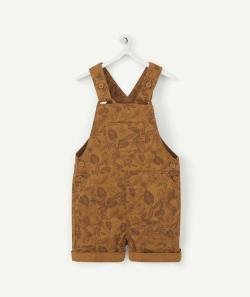Salopette bébé garçon ocre avec imprimé feuillage - 23 M