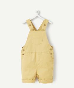 Salopette courte jaune bébé garçon avec poches - 9 M