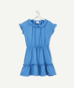 La robe bleue en coton avec volants - 6 A