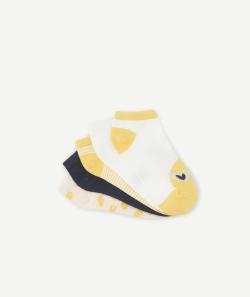 Lot de 5 paires de socquettes fille jaune et bleu marine - 35-37