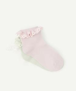 Lot de 3 socquettes fille unis avec broderies anglaise - 38-40