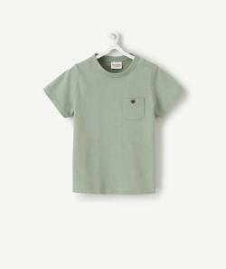 T-shirt bébé garçon en coton vert avec poche - 1 M