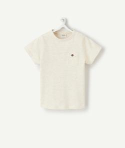 T-shirt bébé garçon en coton écru chiné avec poche - 1 M