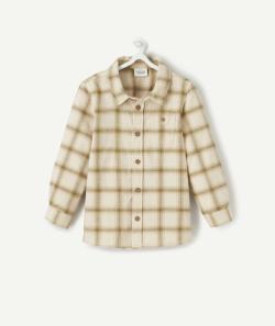 Chemise à carreaux bébé garçon écru et vert - 3 M