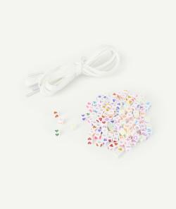 Lacets blancs personnalisables avec perles - TU