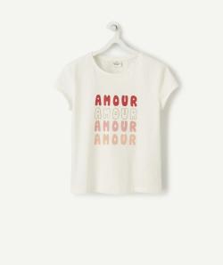 Le t-shirt écru avec message en fibres recyclées - 14 A