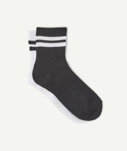 Le lot de 2 chaussettes noires et blanches pailletées - 39-41