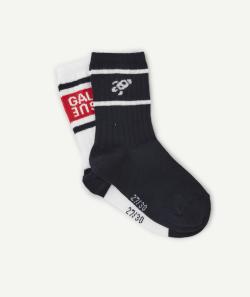 Lot de 2 paires de chaussettes mi hautes garçon en coton bio - 24-26