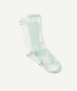 Le lot de 2 paires de chaussettes blanches et vertes - 43-46