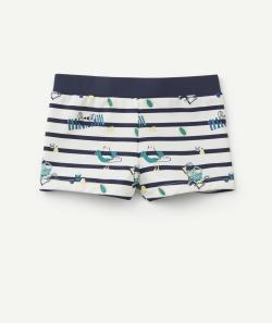 Boxer de bain bébé garçon en fibres recyclées et à rayures - 12 M